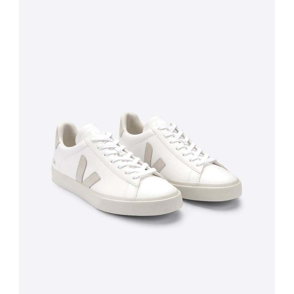 Veja CAMPO CHROMEFREE Women's Low Tops Sneakers White/Beige | NZ 594JPQ